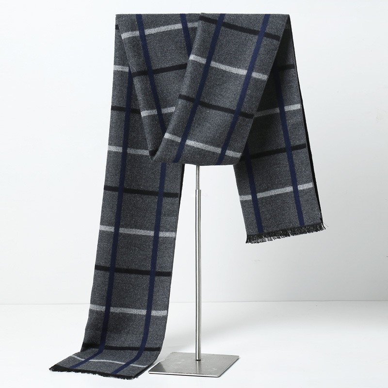 Muffler Men Wool - Designer Brand Plaid Men Scarves Winter