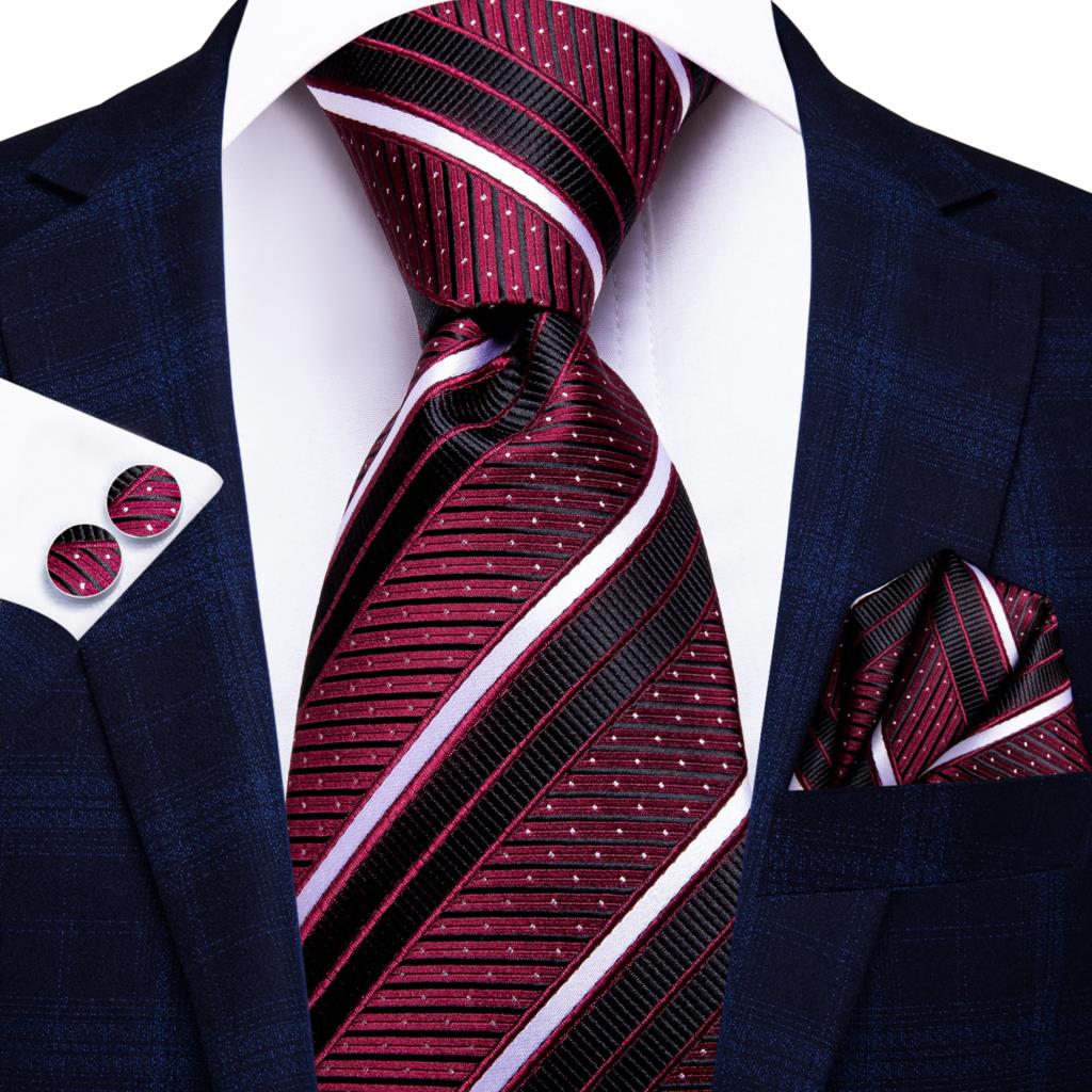 Hi-Tie Designer Striped Burgun - огляд і ціна Silk Tie Striped