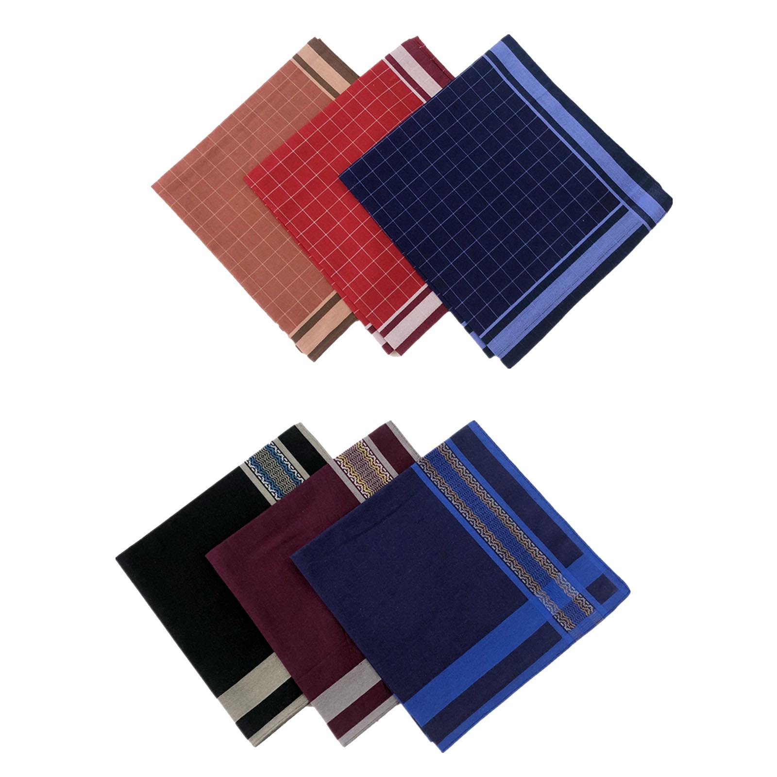 6 Pieces Dark Plaid Handkerchi - огляд і ціна Handkerchief Cotton Men
