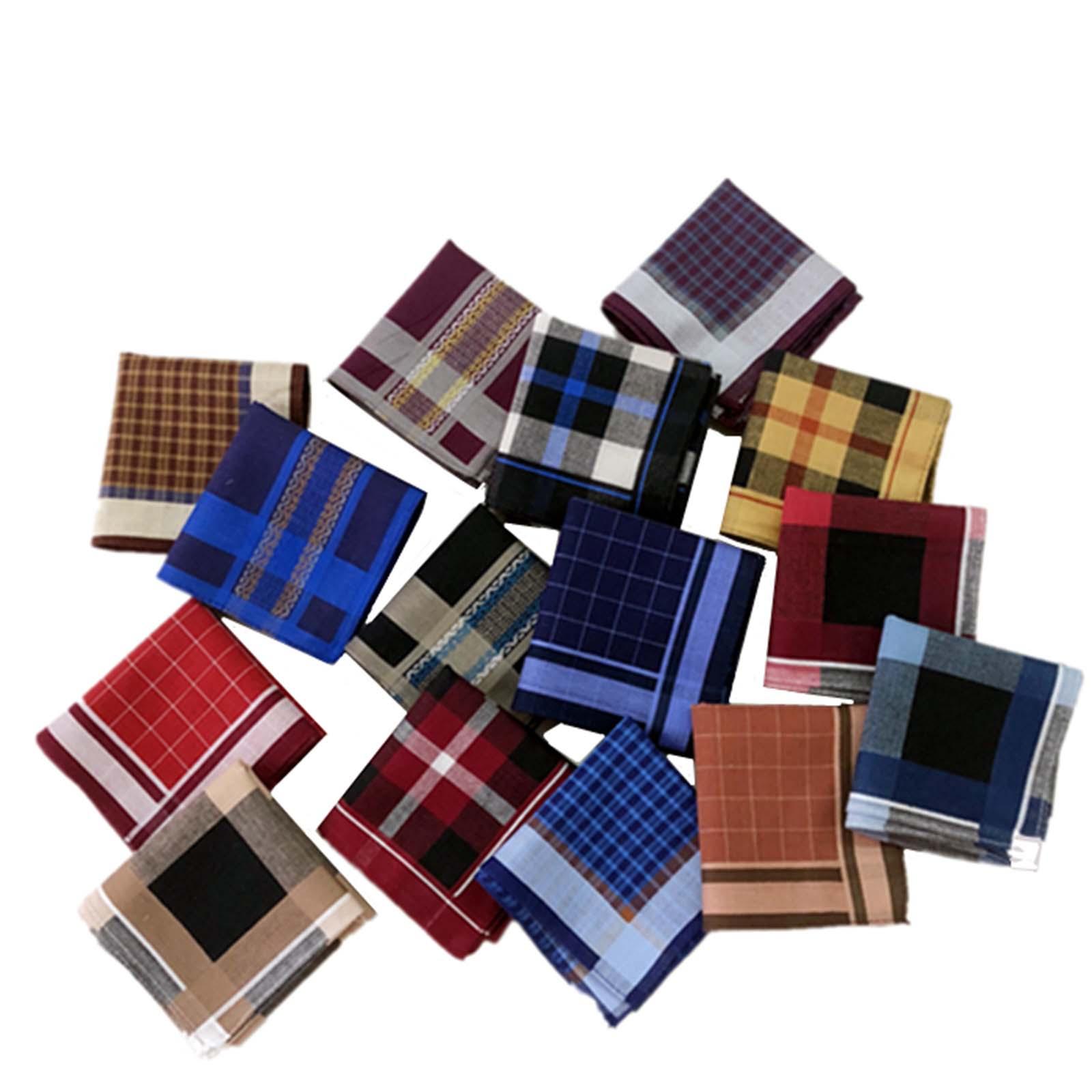 6 Pieces Dark Plaid Handkerchi - огляд і ціна Handkerchief Cotton Men