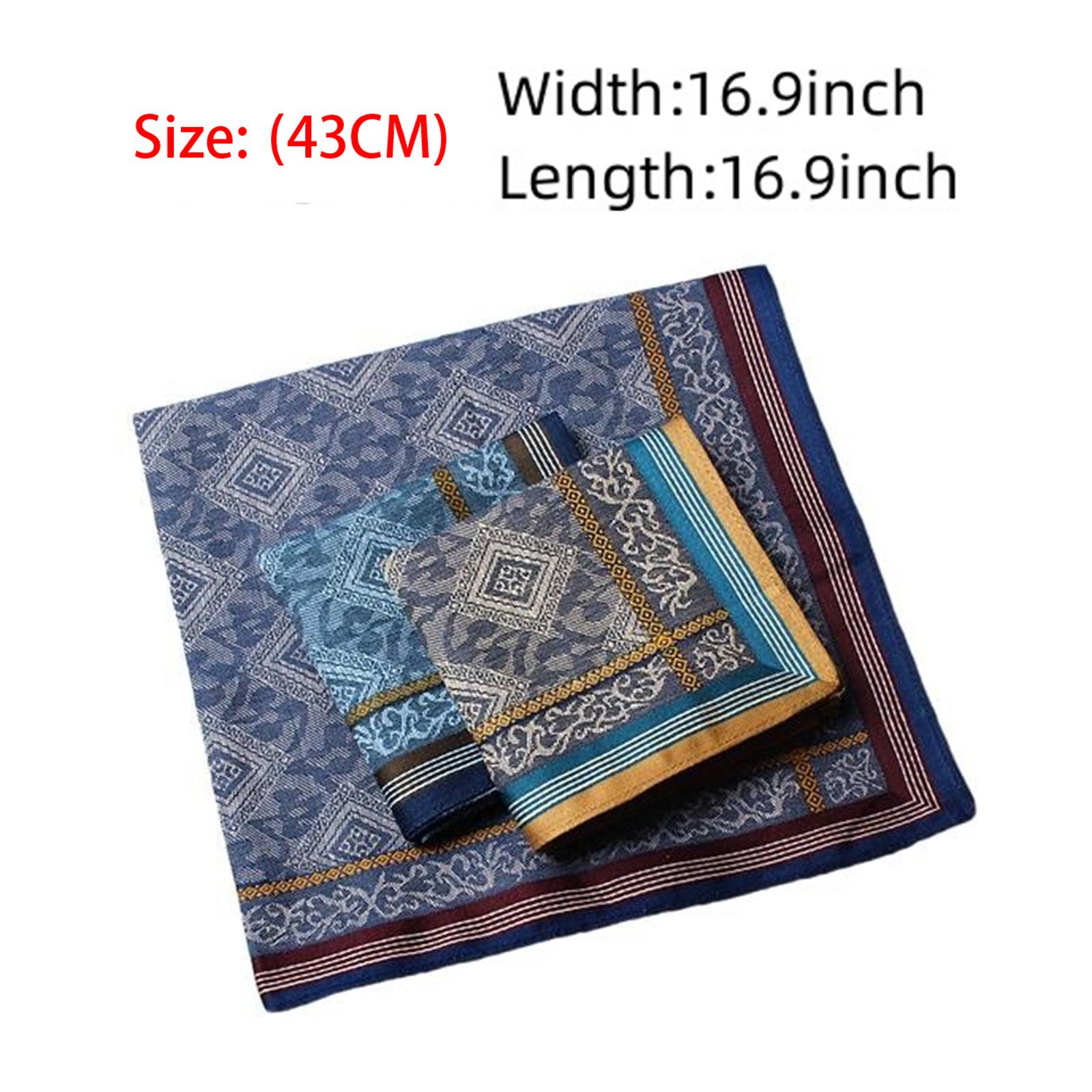 3Pcs Pocket Square Hankies Cot - огляд і ціна Handkerchief Cotton Men